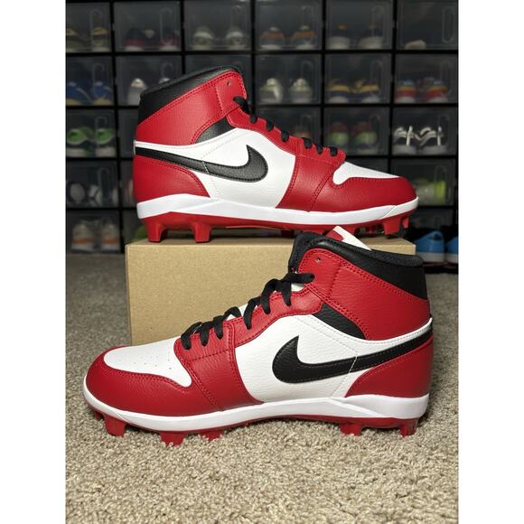 Nike Air Jordan 1 Retro MCS \'Chicago\' Baseball Cleats AV5354-611 Mens Size 10.5 main image 4